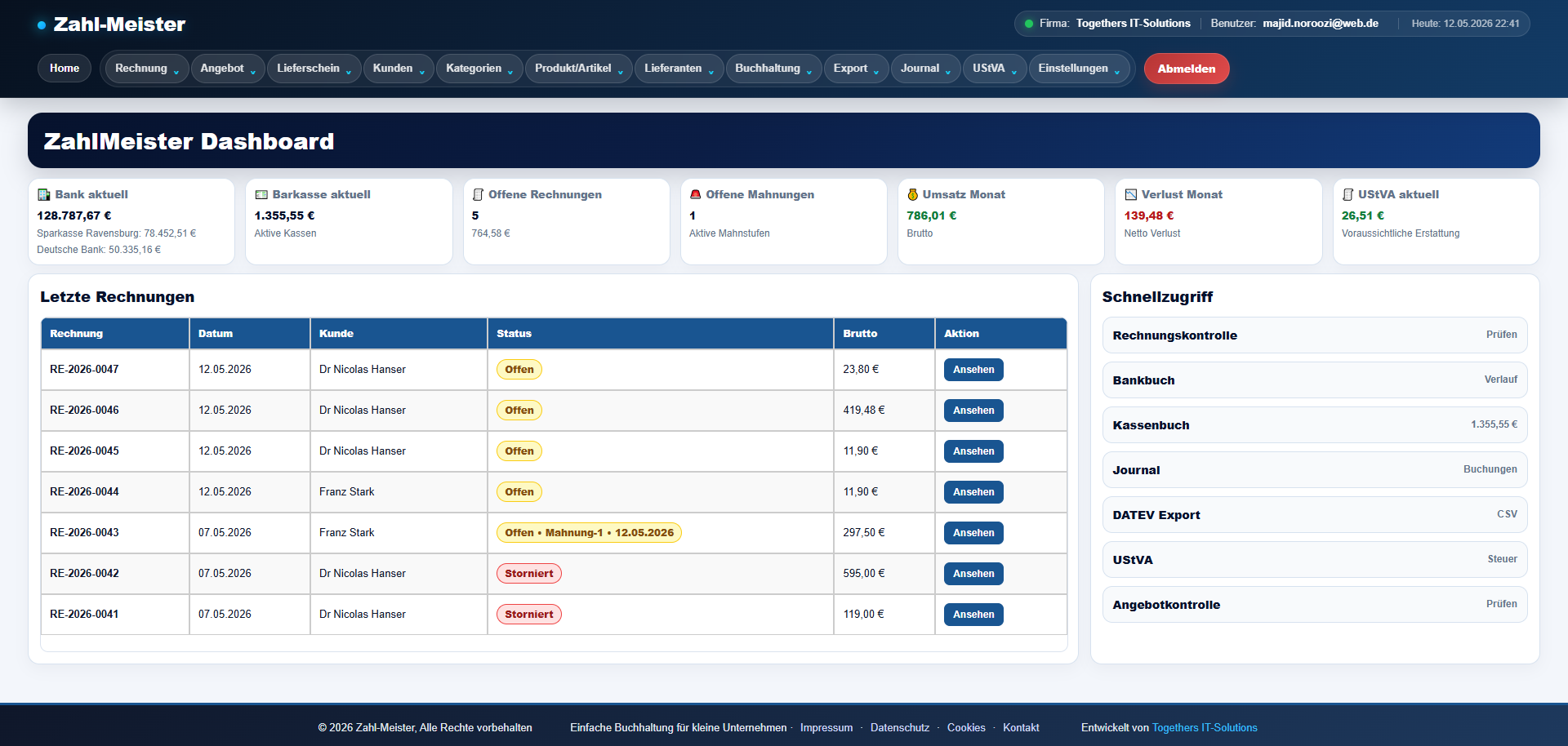 Zahl-Meister Software Vorschau